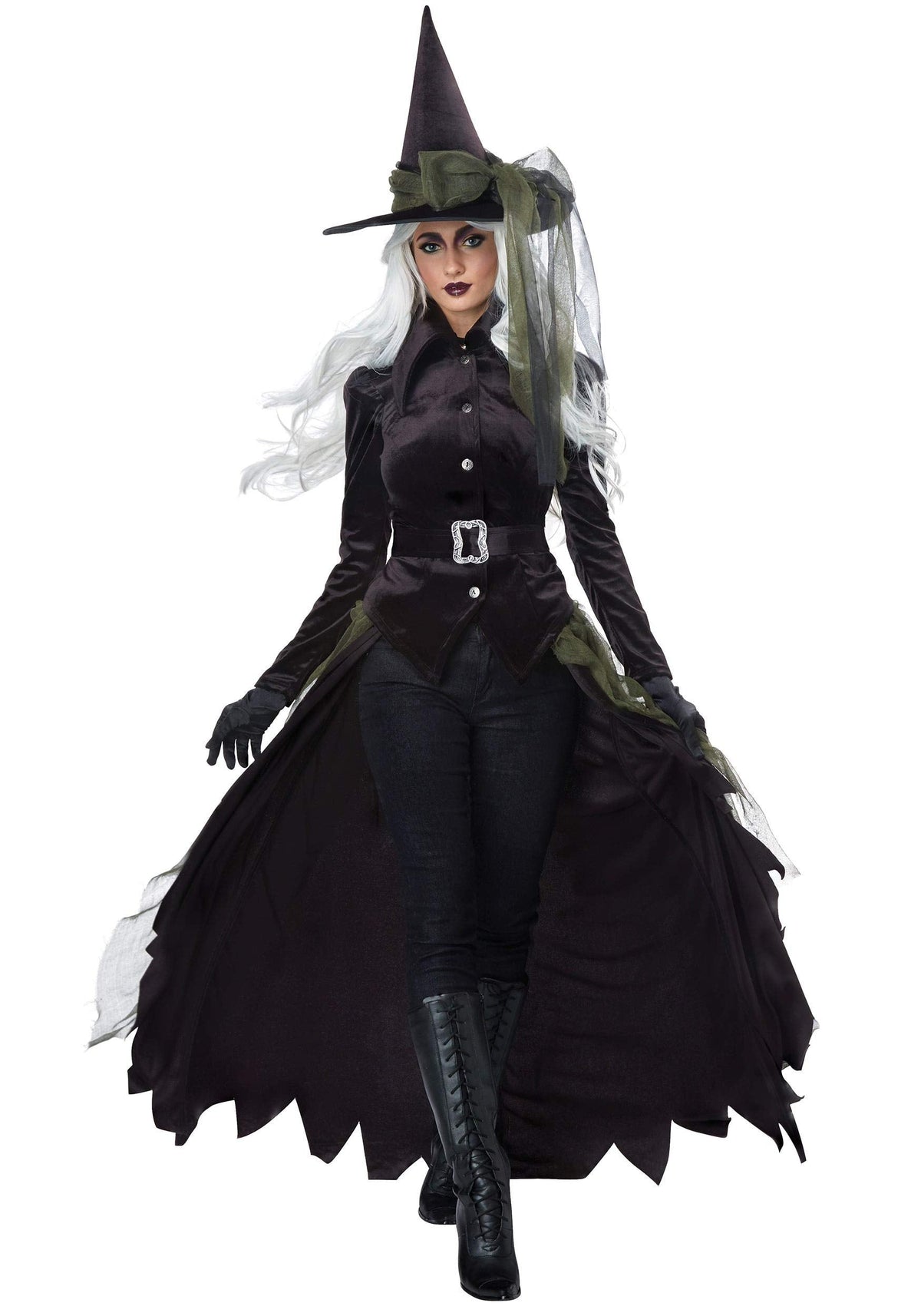 Gothic Witch Costume with Hat & Cape