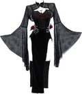 Gothic Vampire Dress with Spiderweb Cloak