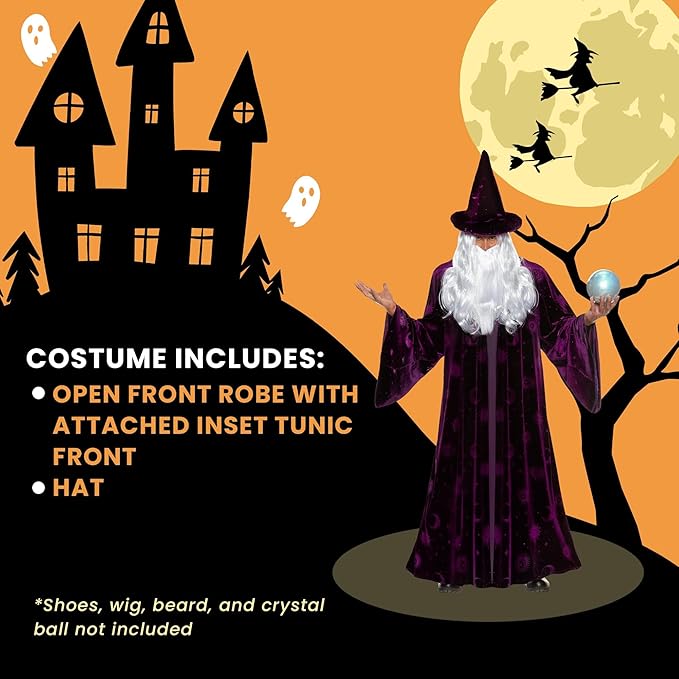 Purple Velvet Mens Wizard Costume