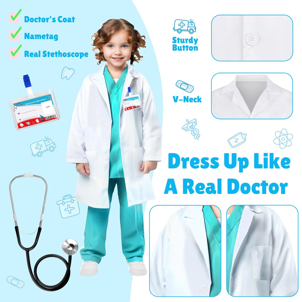 Kids' Doctor Costume with Working Stethoscope