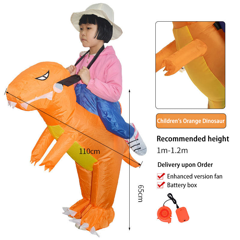 Tiktok Children's 3D Dinosaur Inflatable Clothes Adult Riding Tyrannosaurus Rex Riding Net Red Inflatable Clothes