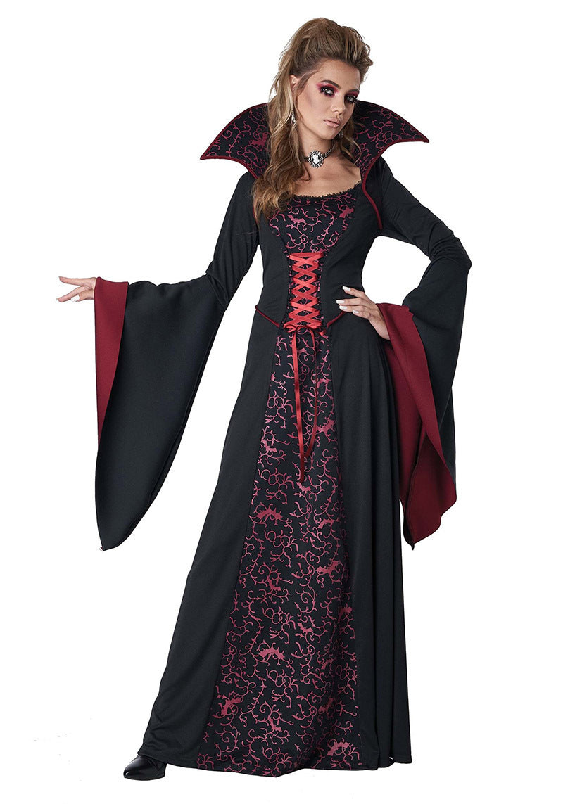 Vampire Costume Cosplay Outfit for Women Halloween Movie Role Play Dress