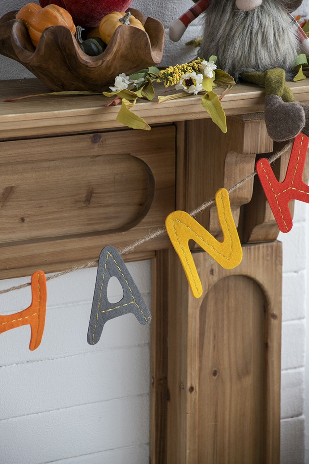 Length Colorful Give Thanks Banner, Home Decor For Harvest Festival Fall Festival & Thanksgiving Table Decorations (Set of 2) - Orange Multi