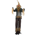 7 FT Halloween Animated Standing Scary Scarecrow with Light-up Eyes