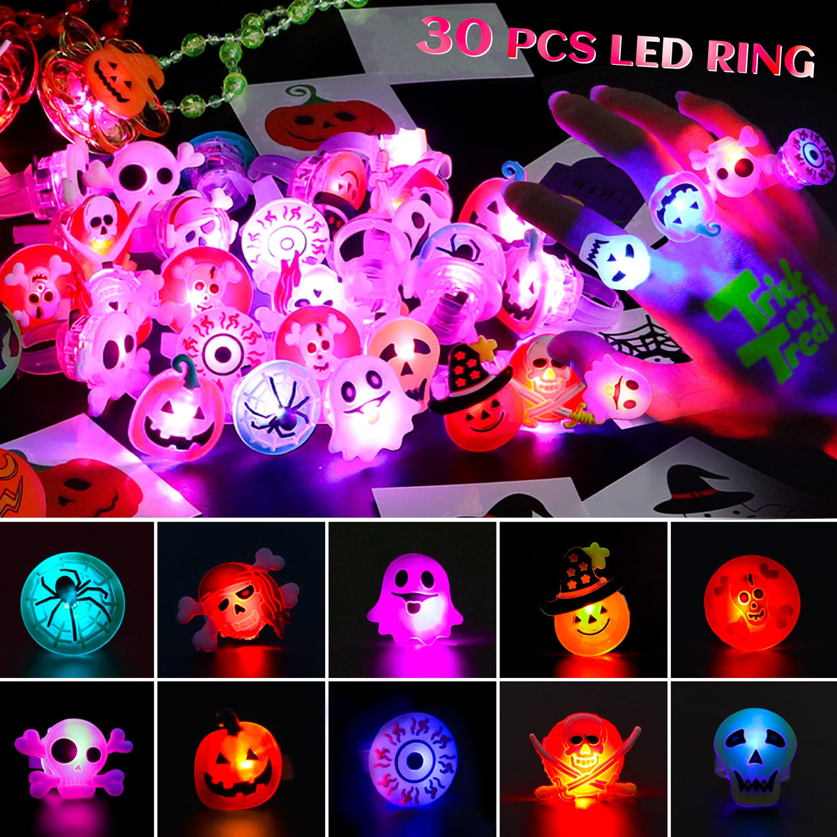84 PCS Halloween Glow In The Dark Toys Party Favors Bulk Set