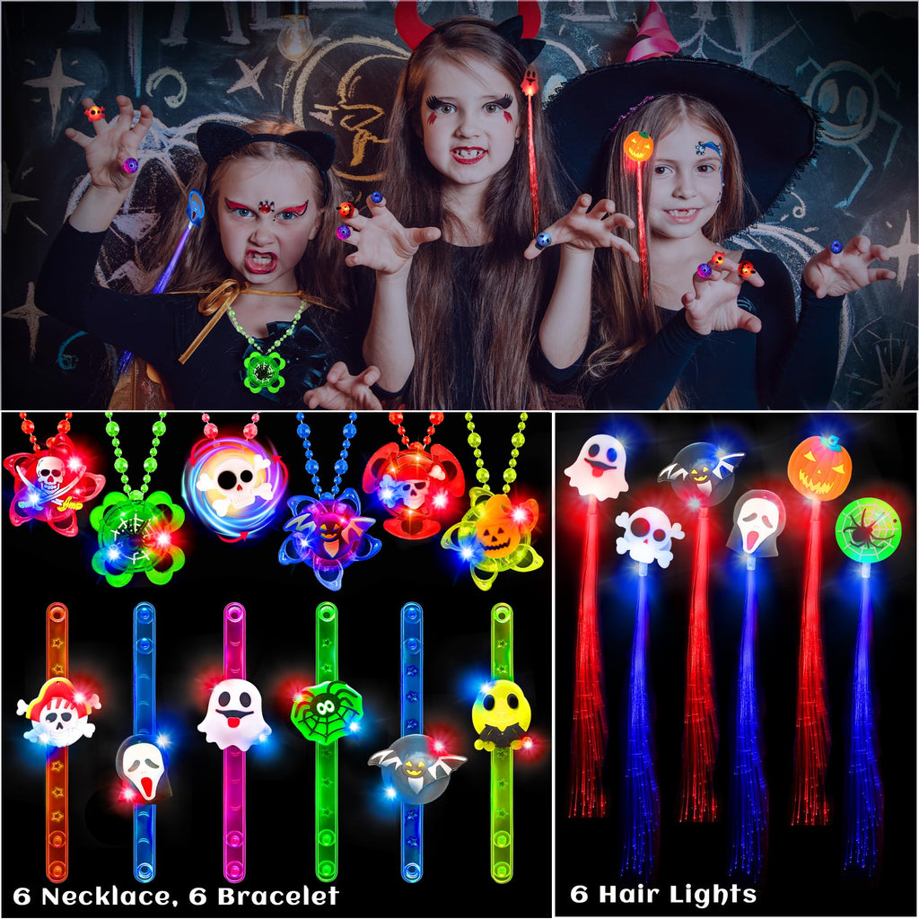 84 PCS Halloween Glow In The Dark Toys Party Favors Bulk Set