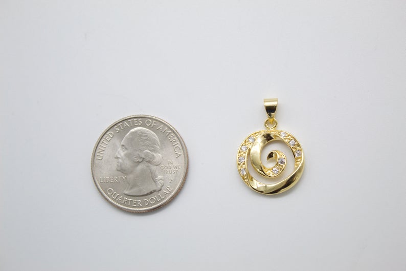Swirl Cubic Zirconia Pendant