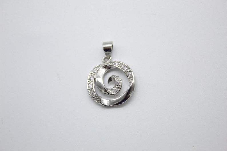 Swirl Cubic Zirconia Pendant
