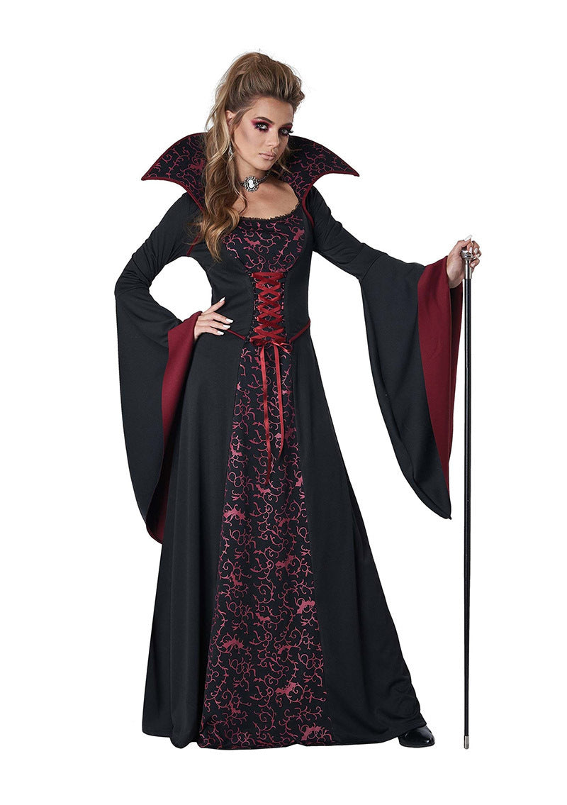 Vampire Costume Cosplay Outfit for Women Halloween Movie Role Play Dress