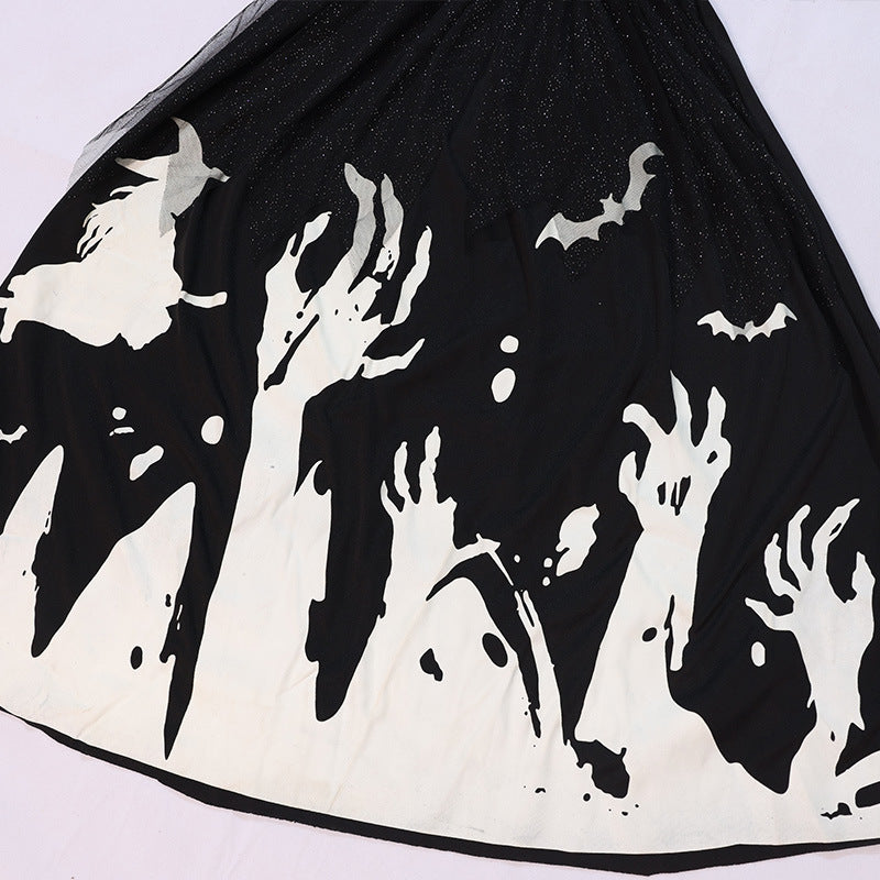 Halloween Women's Glow-in-the-Dark Grim Reaper Skeleton Costume for Girls, Halloween Party Cosplay Outfit
