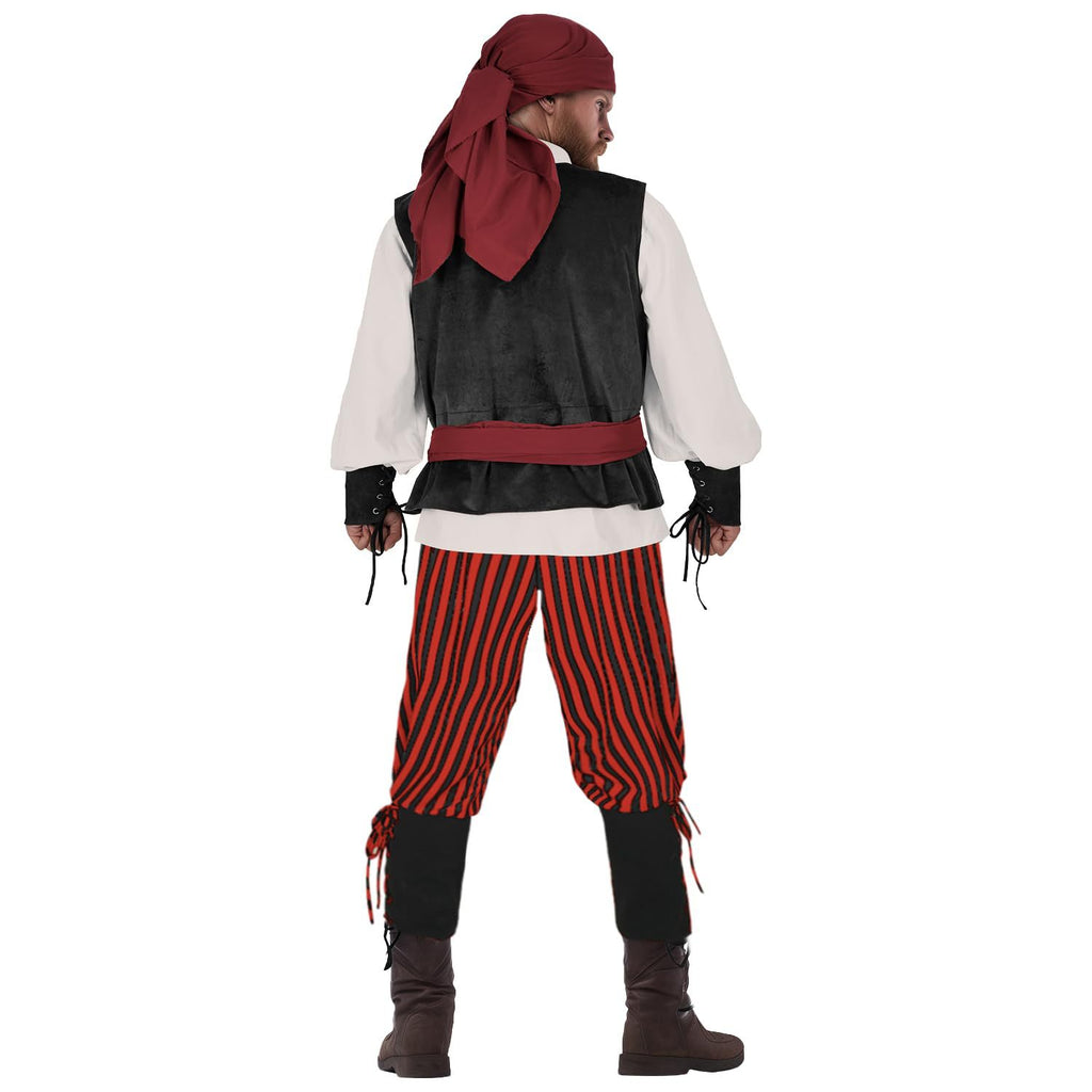 Halloween Caribbean Pirate Renaissance Medieval Vest Adult Pirate Costume Stage Performance Outfit