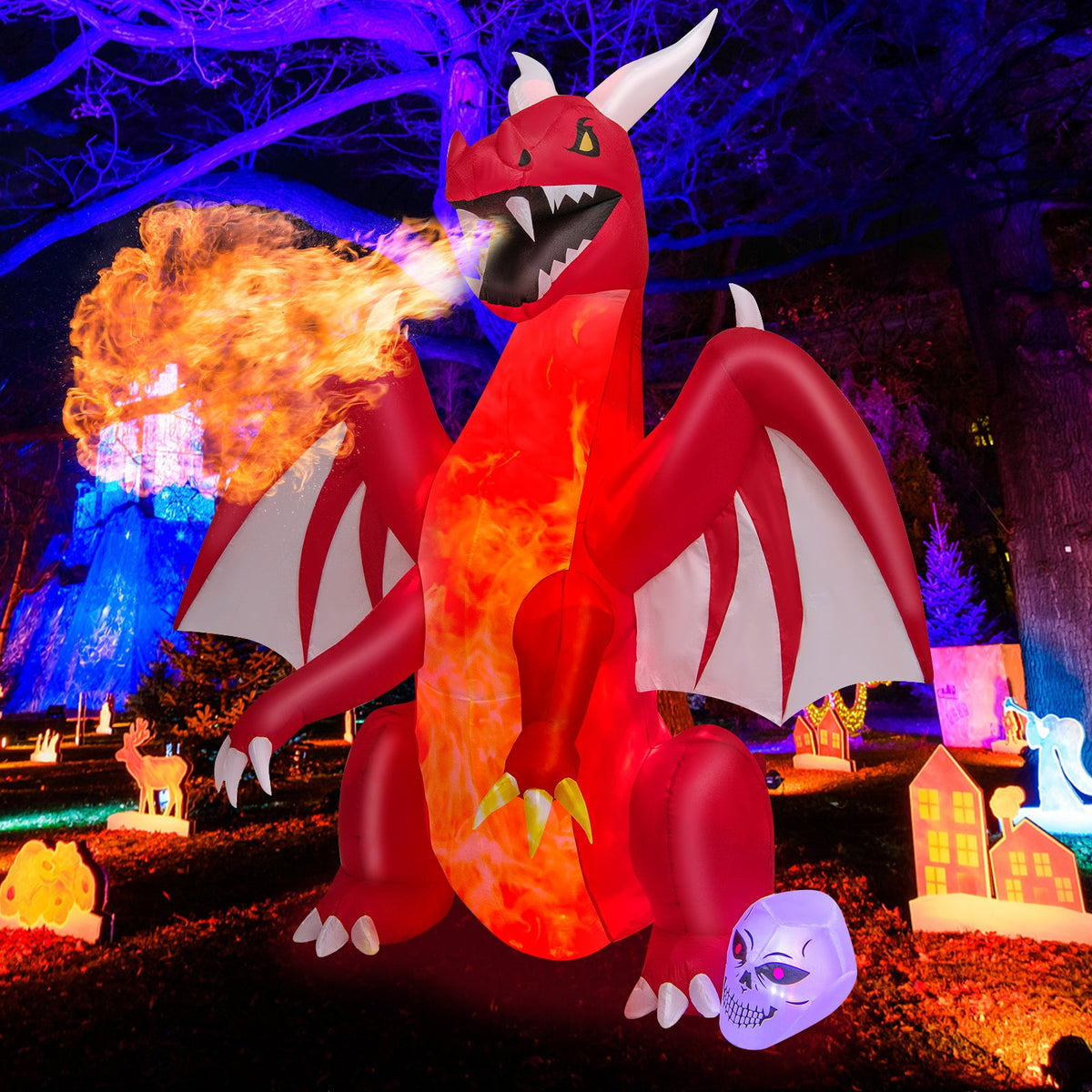 8 Feet Red Dragon with Wings inflatable