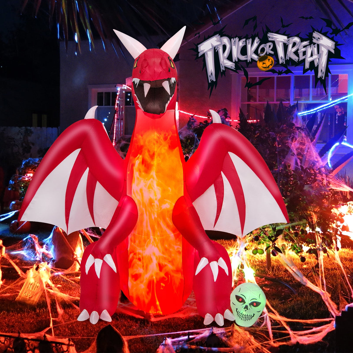 8 Feet Red Dragon with Wings inflatable