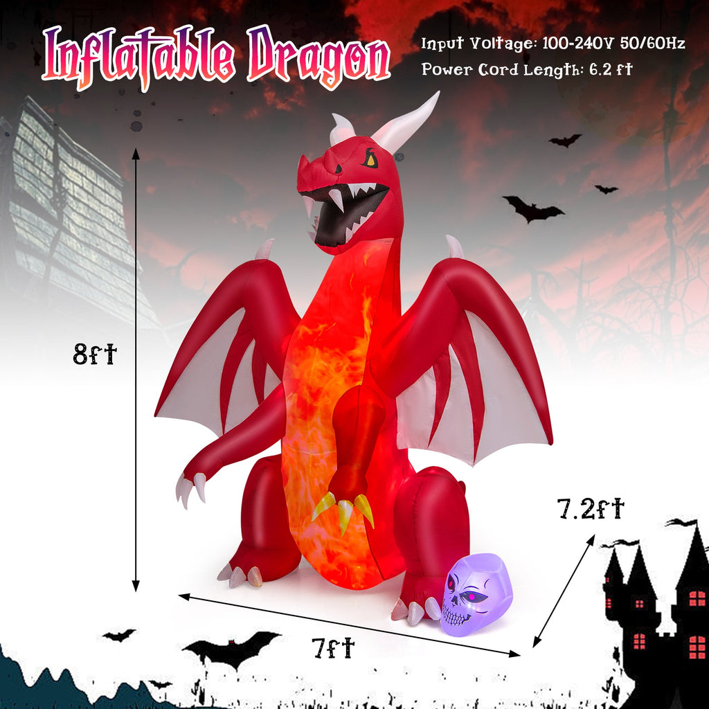 8 Feet Red Dragon with Wings inflatable