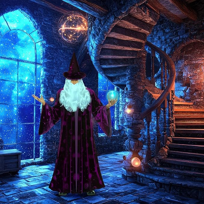 Purple Velvet Mens Wizard Costume