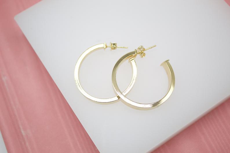 Flat Open Hoop Earrings