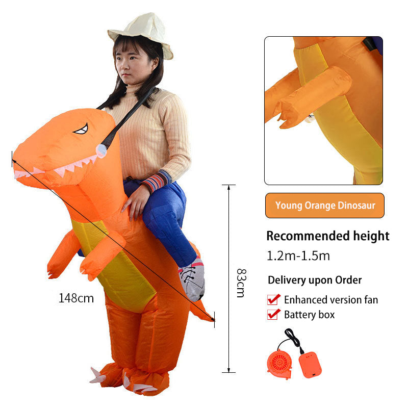Tiktok Children's 3D Dinosaur Inflatable Clothes Adult Riding Tyrannosaurus Rex Riding Net Red Inflatable Clothes