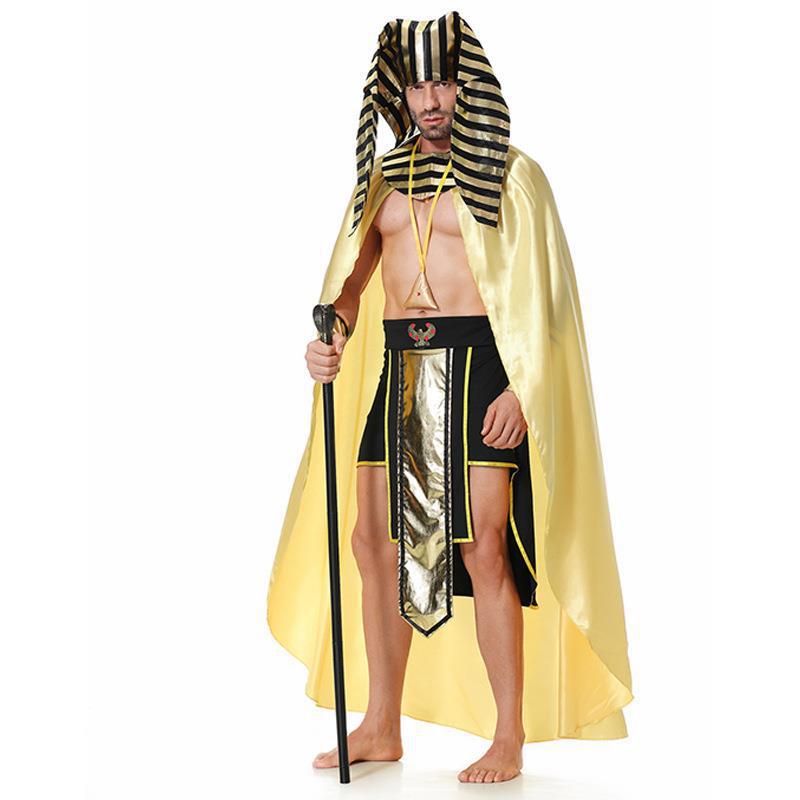 Egyption Pharaoh Costume for Men Adult Halloween Cosplay Stage Wear