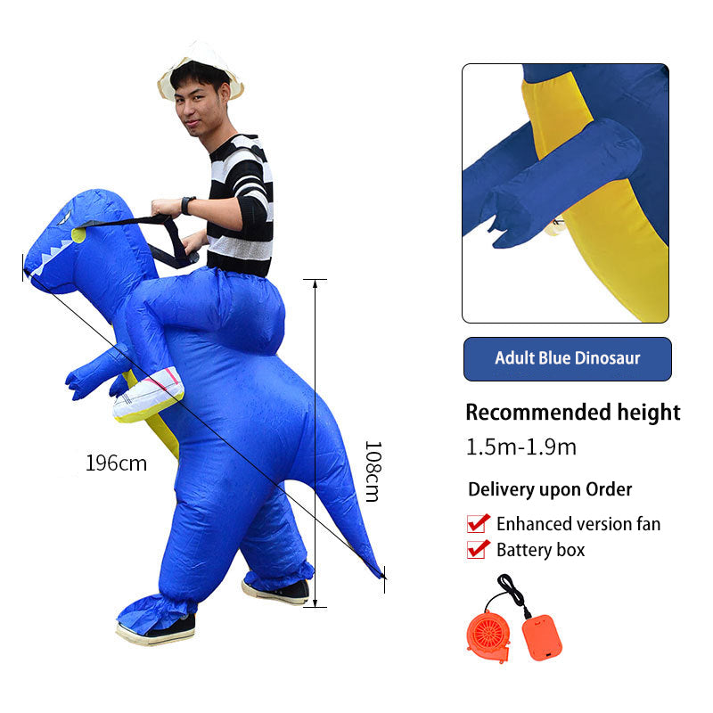 Tiktok Children's 3D Dinosaur Inflatable Clothes Adult Riding Tyrannosaurus Rex Riding Net Red Inflatable Clothes
