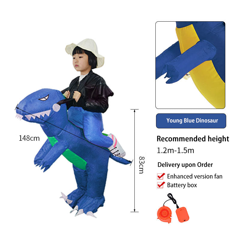 Tiktok Children's 3D Dinosaur Inflatable Clothes Adult Riding Tyrannosaurus Rex Riding Net Red Inflatable Clothes