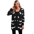 Halloween bat jacquard long sleeved cloak cardigan jacket