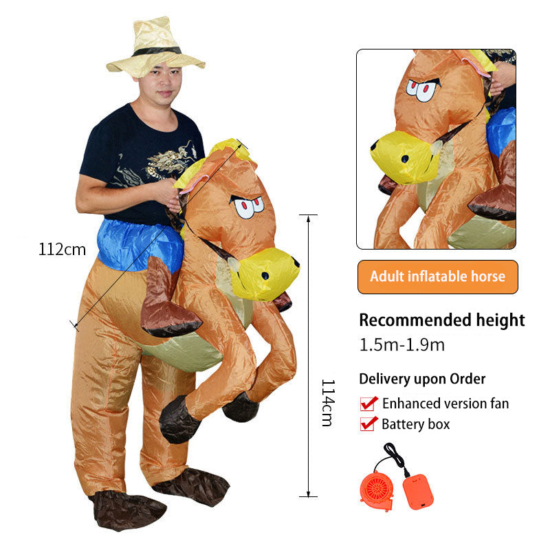 Tiktok Children's 3D Dinosaur Inflatable Clothes Adult Riding Tyrannosaurus Rex Riding Net Red Inflatable Clothes