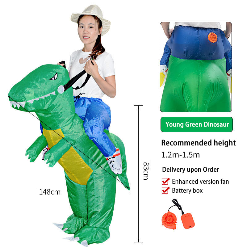 Tiktok Children's 3D Dinosaur Inflatable Clothes Adult Riding Tyrannosaurus Rex Riding Net Red Inflatable Clothes