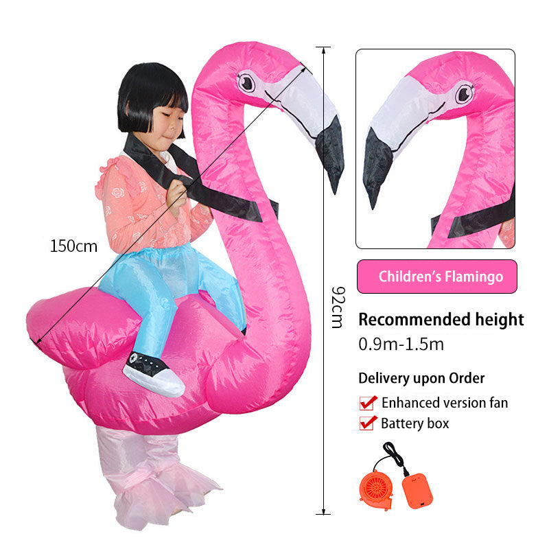 Tiktok Children's 3D Dinosaur Inflatable Clothes Adult Riding Tyrannosaurus Rex Riding Net Red Inflatable Clothes