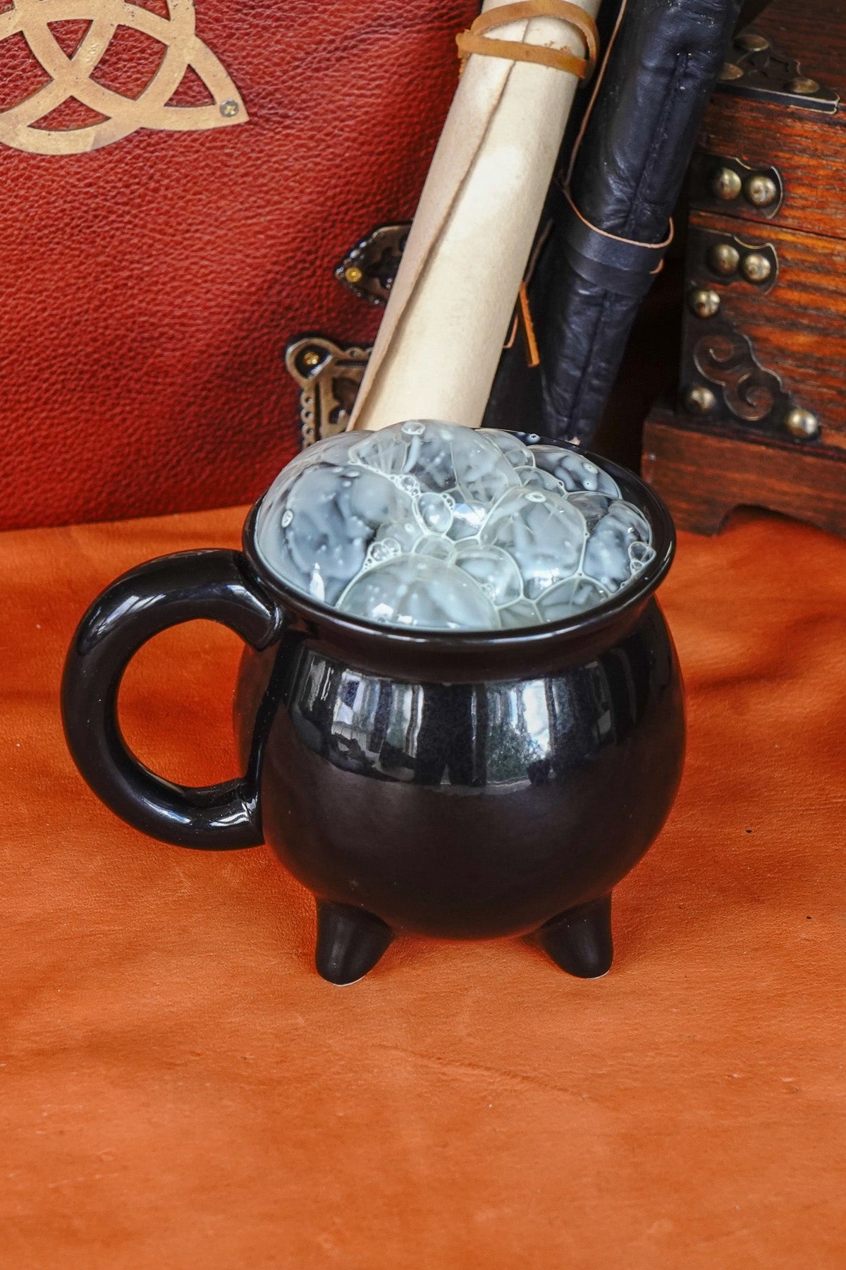Black Cauldron Ceramic Coffee Mug Halloween Decor