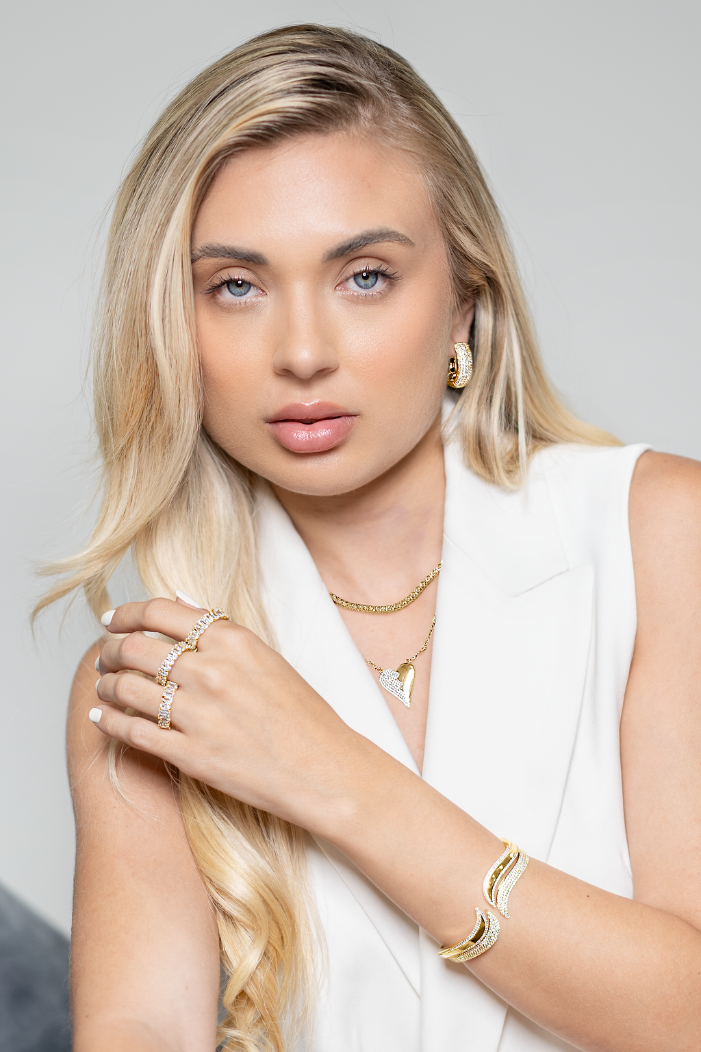 Abstract Cubic Zirconia Ring