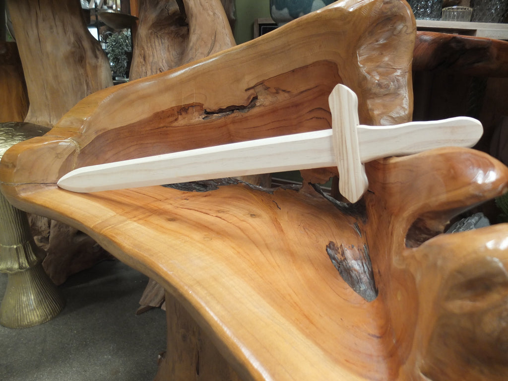 Sturdy Wooden Sword - No Finish - for DIY Paint or Stain