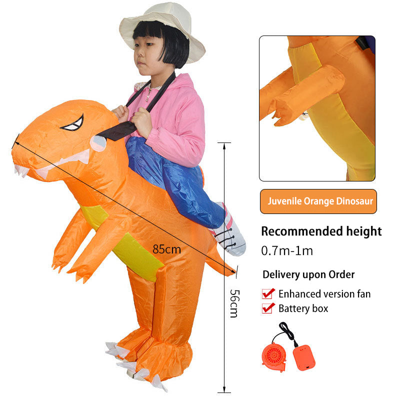 Tiktok Children's 3D Dinosaur Inflatable Clothes Adult Riding Tyrannosaurus Rex Riding Net Red Inflatable Clothes
