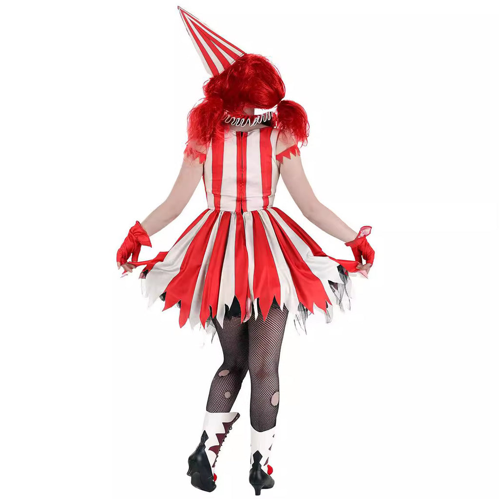 Halloween Adult Clown Costume Circus Psycho Clown Dress Cosplay European and American Style Performance Costume