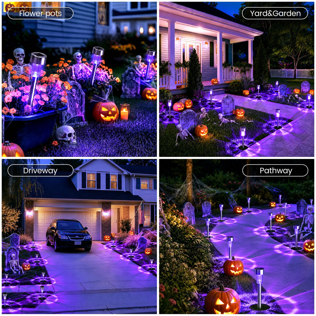 GIGALUMI Solar Halloween Lights Outdoor Waterproof Halloween Decor