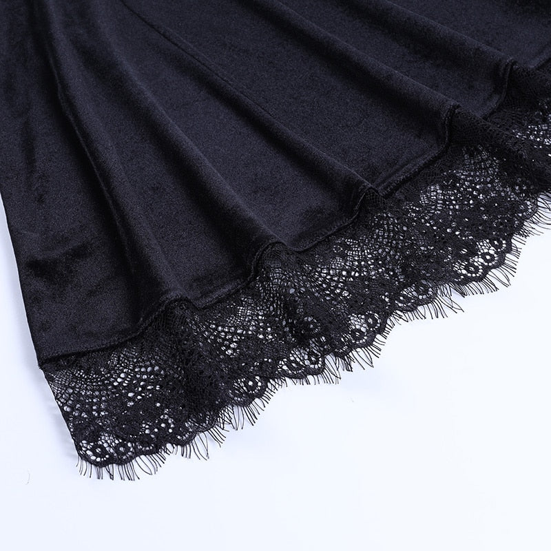 Gothic Velvet Cross A-Line Dress