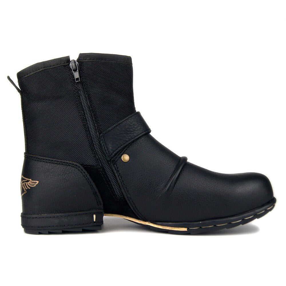 Men’s Retro Leather Punk Moto Boots – OS-5008-1