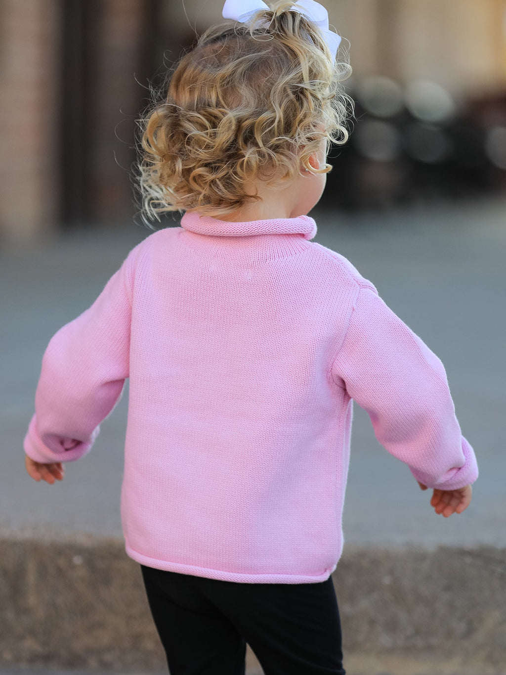 Pink Knit Ghost Sweater Girls