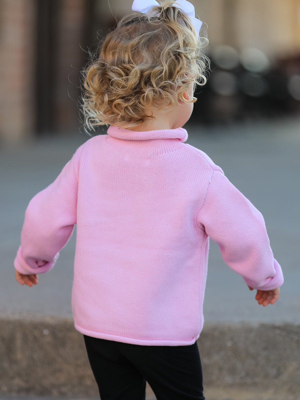 Pink Knit Ghost Sweater Girls