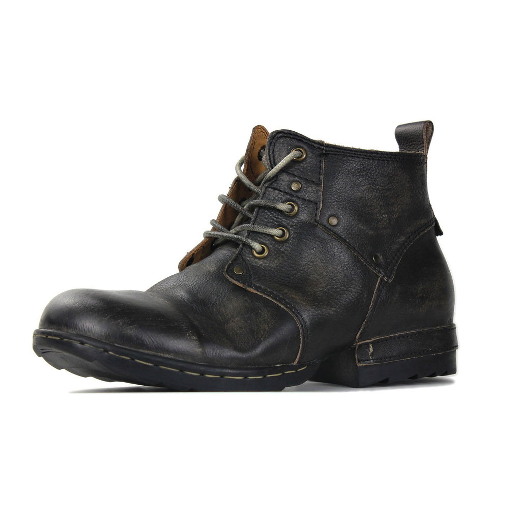 Men’s Distressed Leather Punk Moto Boots – OS-6015