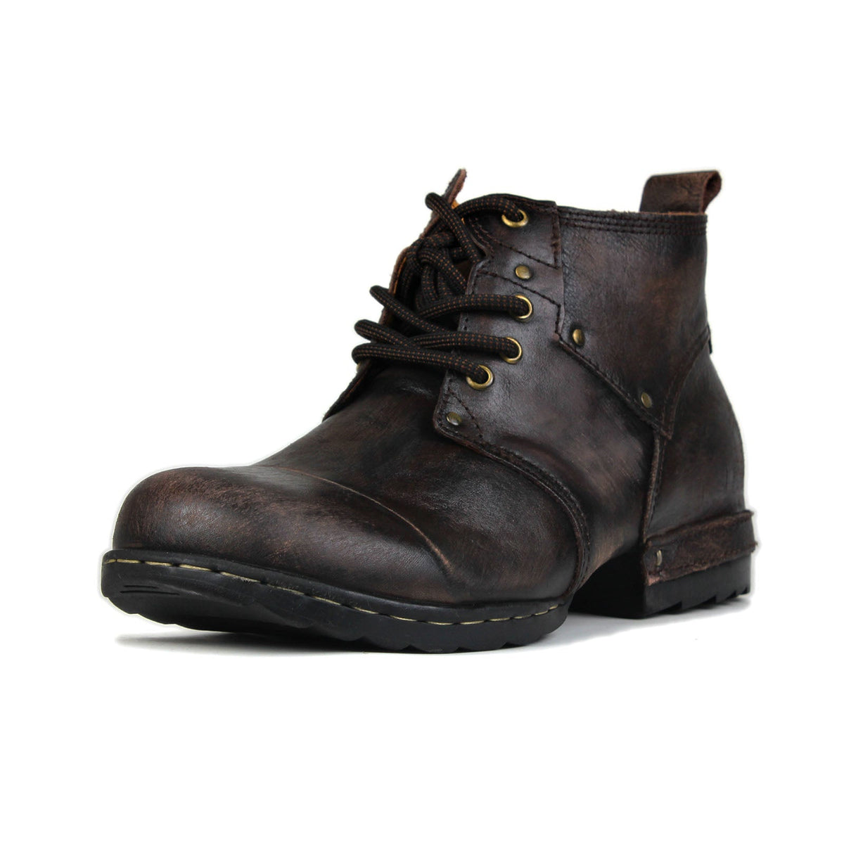 Men’s Distressed Leather Punk Moto Boots – OS-6015