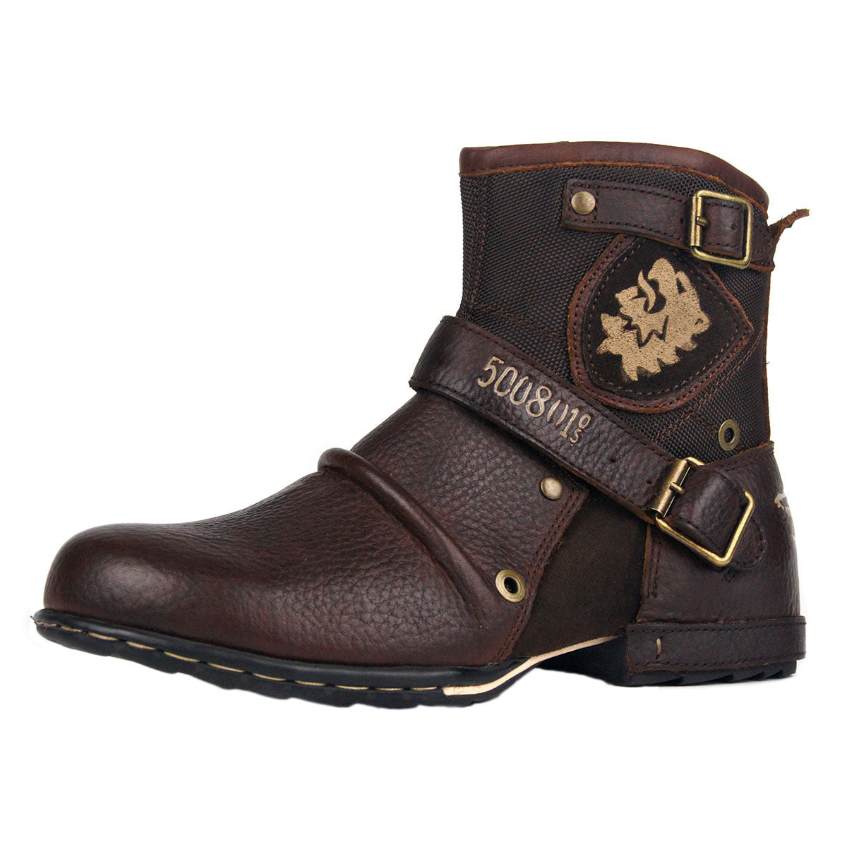 Men’s Retro Leather Punk Moto Boots – OS-5008-1