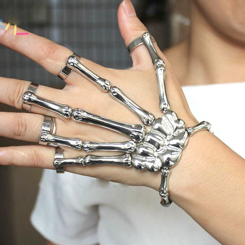 Ghost-Hand Skull Punk Bracelet