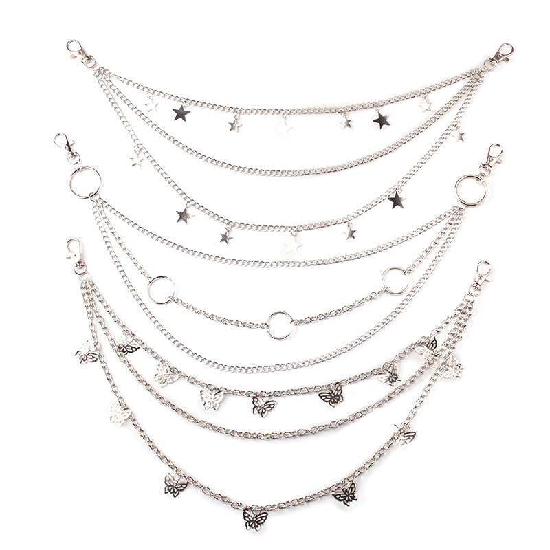 Layered Punk Chain Belt & Keychain