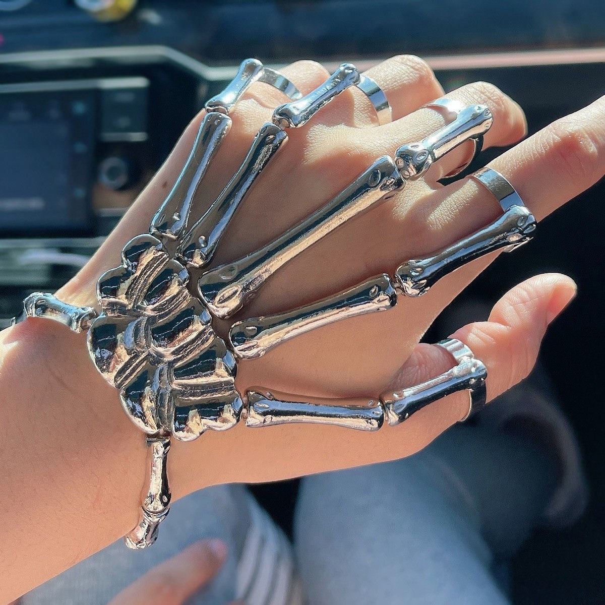 Ghost-Hand Skull Punk Bracelet