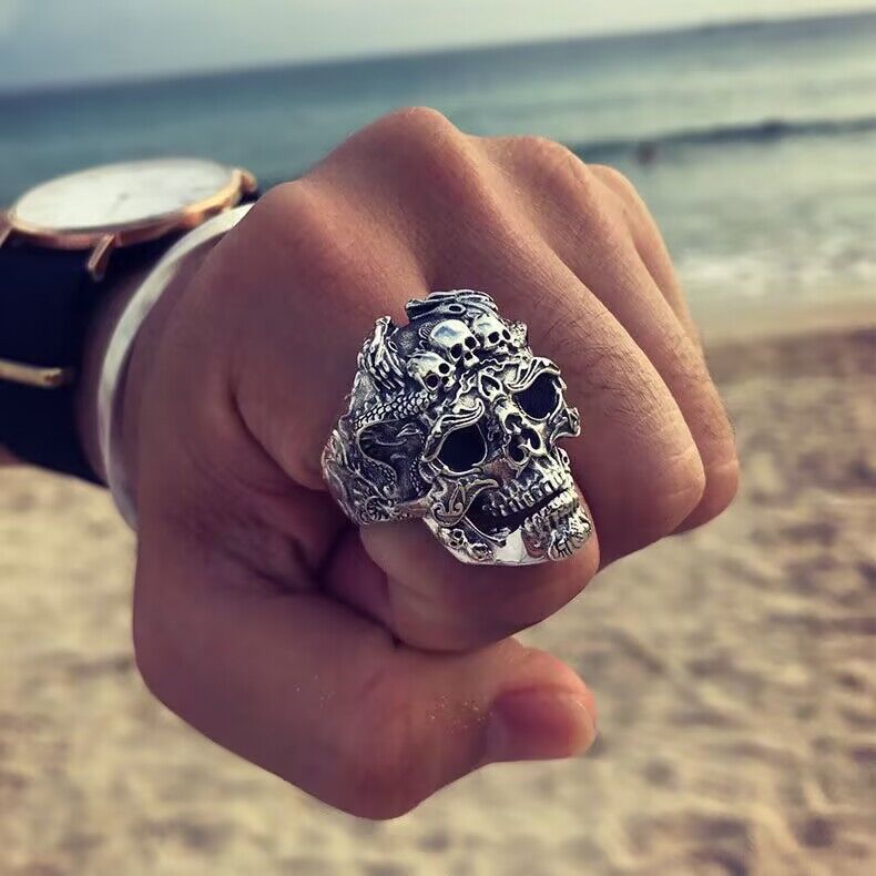 Gothic Punk Skull Ring