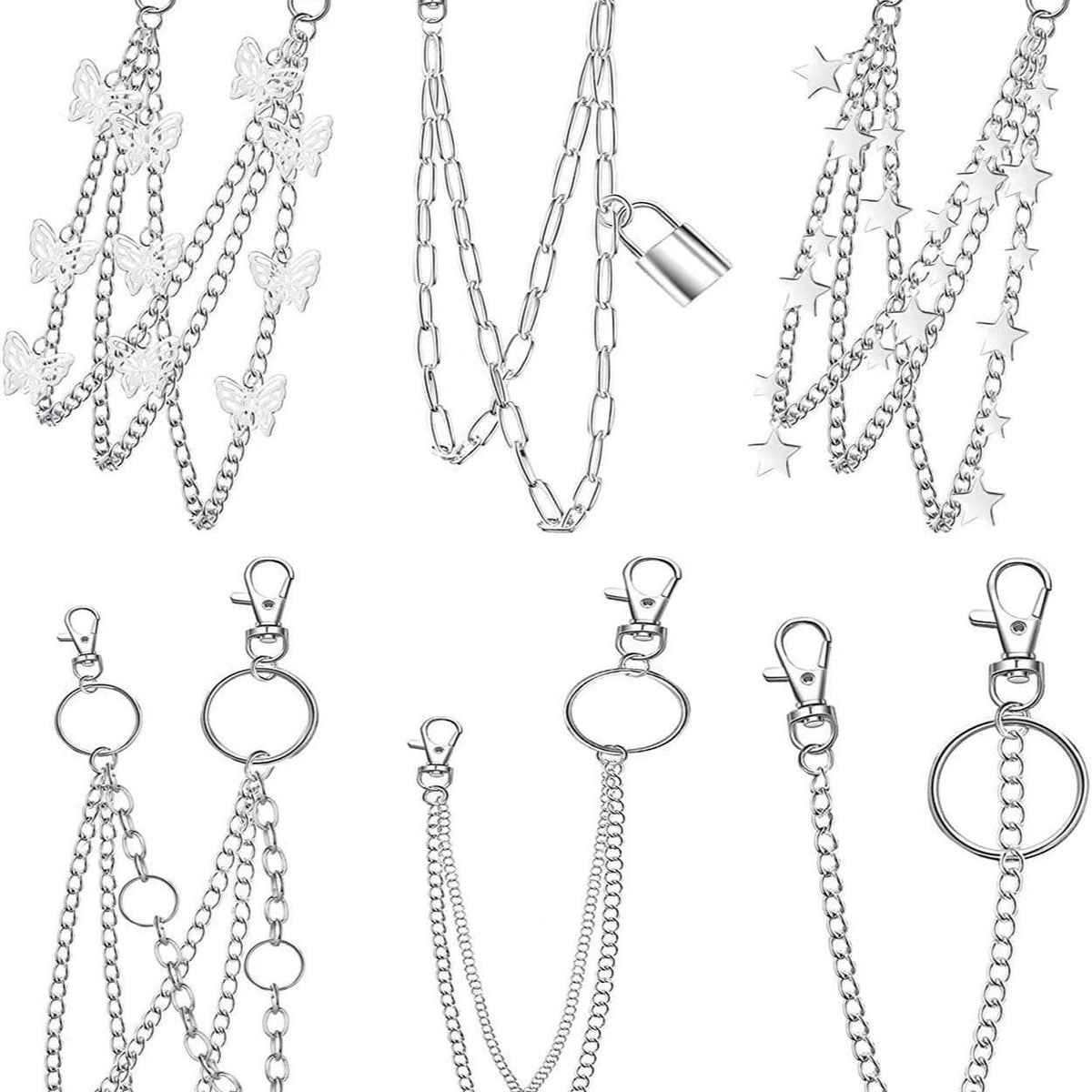 Layered Punk Chain Belt & Keychain