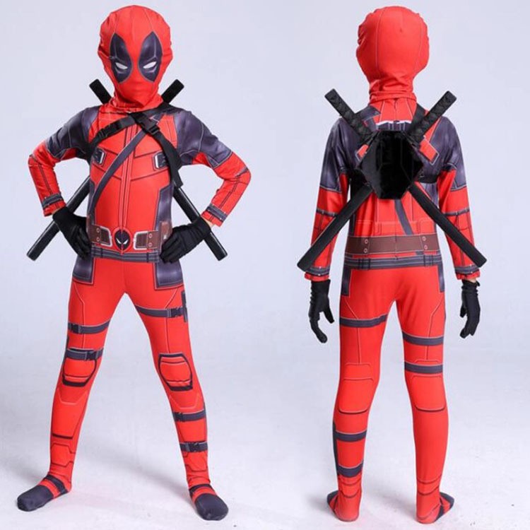 Kids Deadpool Costume Bodysuit – Halloween Character Outfit