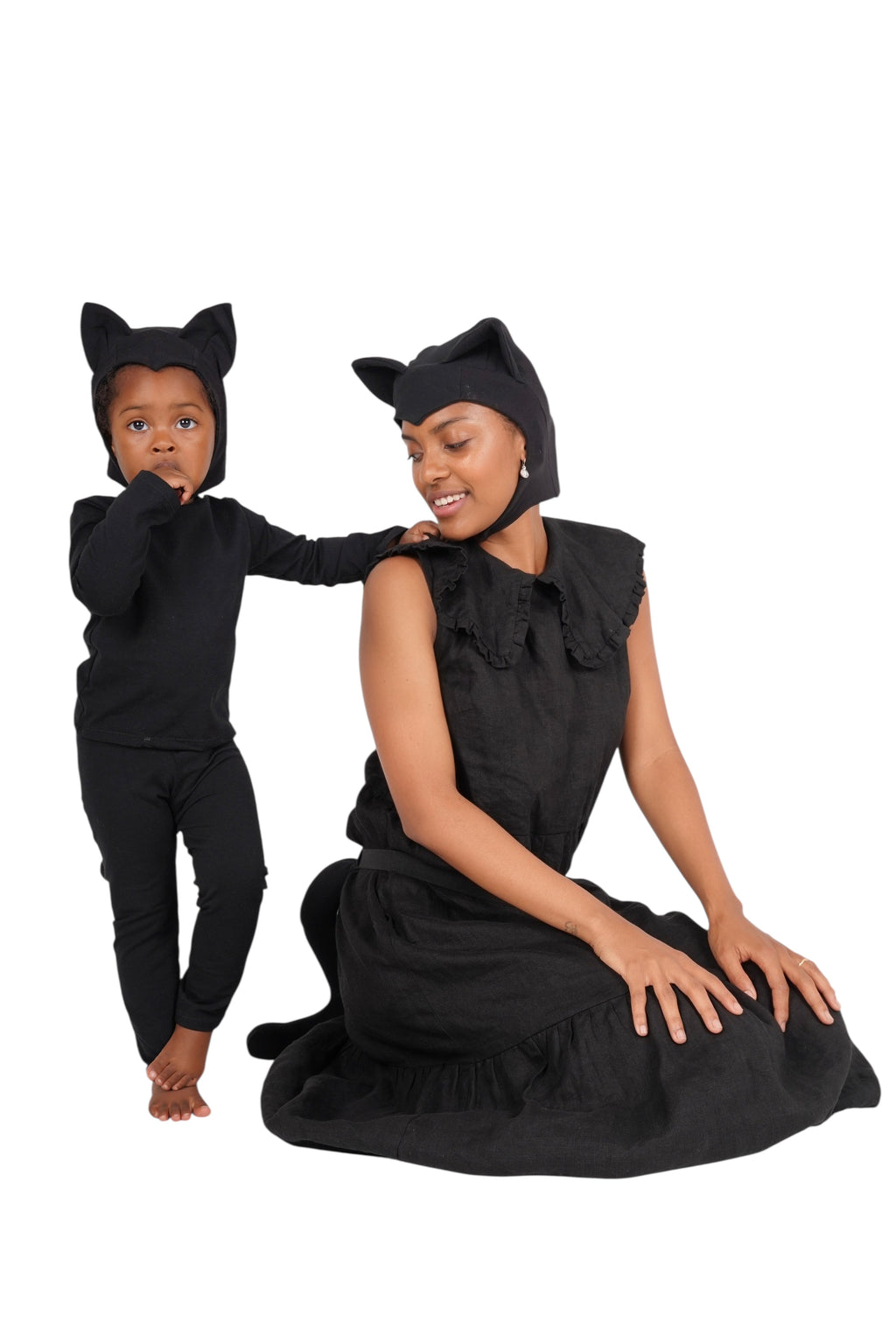 Adult Black Cat Hat & Tail Costume Set