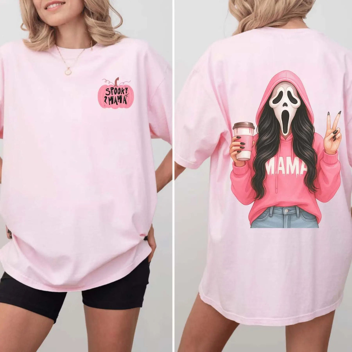 Pink Spooky Mama Halloween T-Shirt