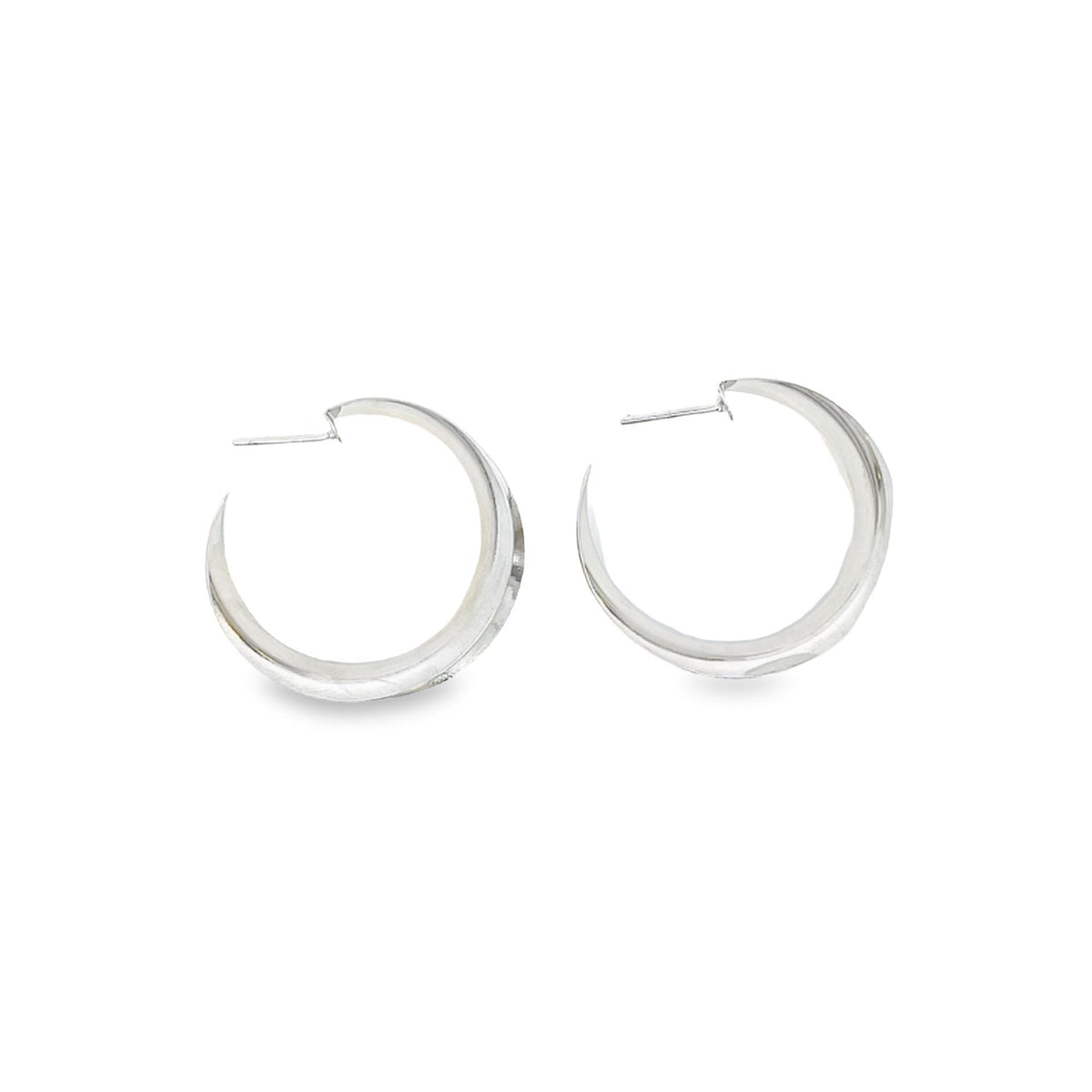 Wide Curved Hoop Earrings
